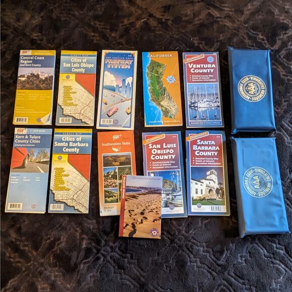 Vintage Lot 11 90s Y2K Southern California Roadmaps Vtg Paper Maps AAA Ephemera - Picture 1 of 16